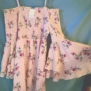 TM BY TRULY ME Women Pinkfloral Long Sleeve dress size 10,